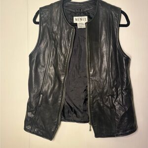 Mixit Black Authentic Leather Vest